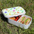 Lunch Box Food Container Picnic Authentic Wood Strap Cutlery Colourful Flowers