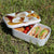 Lunch Box Food Container Snack Picnic Authentic Wood Strap Cutlery Fruity