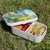 Lunch Box Food Container Snack Picnic Authentic Wood Strap Cutlery Garden