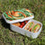 Lunch Box Food Container Snack Picnic Authentic Wood Strap Cutlery Moving