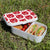 Lunch Box Food Container Snack Picnic Authentic Wood Strap Cutlery Red Cats