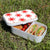 Lunch Box Food Container Snack Picnic Authentic Wood Strap Cutlery Red Sun