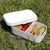 Lunch Box Food Container Snack Picnic Authentic Wood Strap Cutlery White