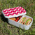 Lunch Box Food Container Picnic Authentic Wood Strap Cutlery Zigzag Magenta