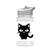 Water Bottle 500ml with Straw and Handle Drink Bottle, Black Cat